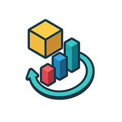 Poster - Increasing Product Sales Growth Chart Showing Business Success and Package Delivery Growth