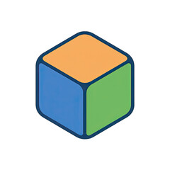 Poster - Three dimensional Colorful Cube Abstract Geometric Design Element for Modern Presentations and Web Design Projects