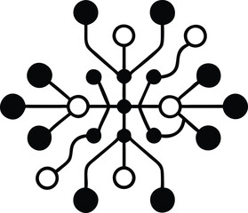Aufkleber - Vector illustration depicting a neural network node connection with futuristic design elements