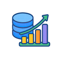 Poster - Database Growth Chart Upward Trend Shows Increasing Data and Business Success