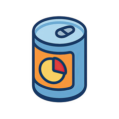Poster - A can with a pie chart label A great visual for business data analysis presentations or reports
