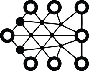 Poster - Vector illustration of a neural network node connection icon design elements