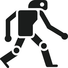 Poster - Walking humanoid robot icon vector design depicting bionic artificial intelligence char