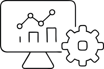 Aufkleber - Abstract ai dashboard analytics icon with data and machine learning elements