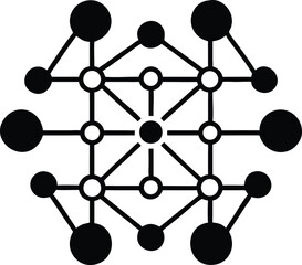 Aufkleber - Abstract neural network node connection icon vector design for technology concept
