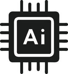 Aufkleber - Ai chip icon vector design representing artificial intelligence in modern technology
