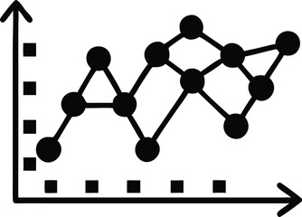 Aufkleber - Ai machine learning prediction graph icon vector silhouette in transparent design