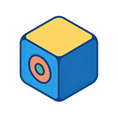Poster - Abstract 3D Cube Design with Circular Pattern Ideal for Modern Technology and Graphic Design Projects