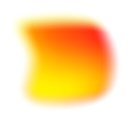 Poster - Blurred gradient orange shape. Fluid liquid mesh element with holographic effect. Soft aura gradation graphic. Bright iridescent organic bubble