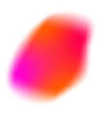 Poster - Blurred gradient colored shape. Fluid liquid red element with holographic effect. Soft aura gradation graphic. Bright iridescent organic bubble