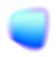 Poster - blurred gradient blue colored shape. fluid liquid mesh element with holographic effect. soft aura gr
