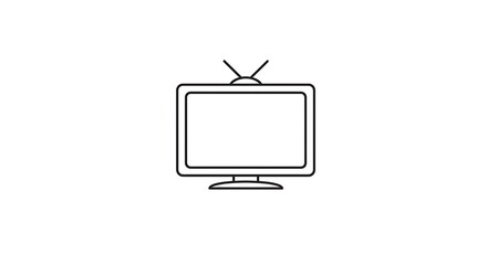 Leinwandbilder - Television Set Outline Simple Icon for Entertainment