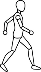 Aufkleber - Black silhouette of a humanoid walking robot icon for artificial intelligence designs