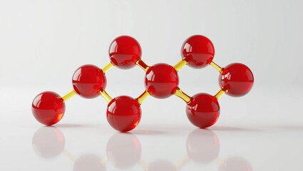 Leinwandbilder - Hyper-realistic 3D model depicting the astaxanthin molecule, showcasing its intricate structure and vibrant colors, ideal for educational and commercial use.