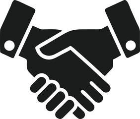 Aufkleber - Human and robot collaboration handshake icon representing partnership concept