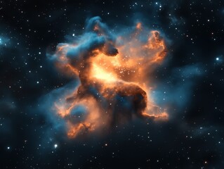 space nebula with glowing stars