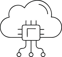 Aufkleber - Microchip cloud connection silhouette vector design for technology and data transfer