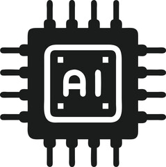 Aufkleber - Minimalist ai cpu chip icon vector design for technology and computing