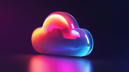 Poster - cloud glossy icon. vector illustration illustration , no logos, no brands