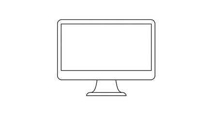 Leinwandbilder - Line Drawing of a Computer Monitor Display