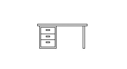 Leinwandbilder - Desk with Drawers Outline Furniture Design
