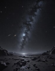 Wall Mural - Twinkling stars scattered across a vast, inky black galaxy ,  pattern,  deep space