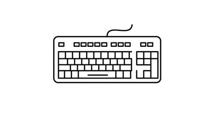 Leinwandbilder - Keyboard Outline Design for Computer Input Device