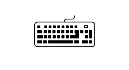Leinwandbilder - Keyboard Outline Simple Design for Typing and Computer Use