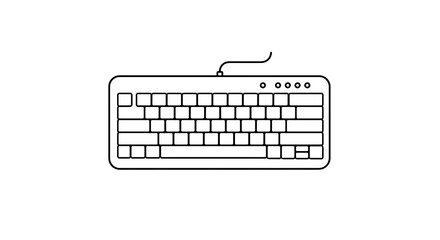 Leinwandbilder - Keyboard Line Art Illustration on White Background