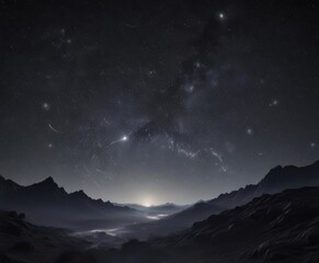 Wall Mural - starry night, inky black canvas, distant galaxies, heavens, starfield, glitter