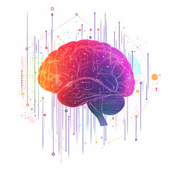 Poster - Conceptual brain illustration showcases neural networks and interconnectedness