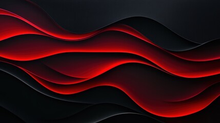 Aufkleber - Abstract flowing waves in red and black colors with smooth curves and layered design creating a dynamic modern background for digital art and creative projects