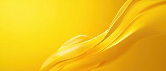 Aufkleber - Abstract smooth flowing yellow fabric with dynamic curves and soft folds creating a vibrant and modern visual texture perfect for creative design projects