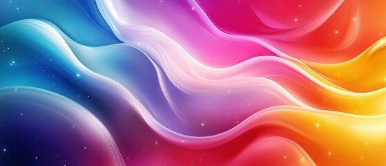 Aufkleber - Abstract flowing colorful waves smooth motion vibrant gradient background with dynamic swirl and fluid shapes in bright hues suitable for design projects