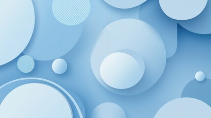 Aufkleber - Abstract blue background with various overlapping circles of different sizes creating a modern and clean geometric design suitable for technology or science themes