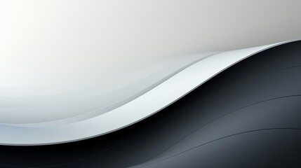 Fototapete - Black and white image of a wave with a white background. The image has a calm and serene mood, as the wave appears to be gently rolling in and out. The contrast between the black
