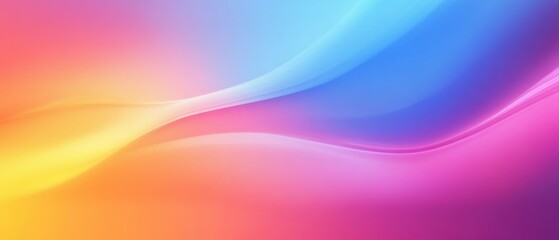 Aufkleber - Abstract colorful background with flowing smooth waves in vibrant pink blue yellow and purple shades for creative design and digital art projects
