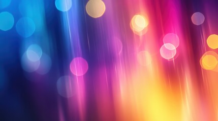 Aufkleber - Vibrant abstract background with colorful blurred light streaks and glowing bokeh effect in shades of pink purple orange and yellow for creative design