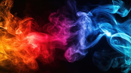 Aufkleber - Colorful Smoke Swirls in Red Blue and Purple Creating Abstract Artistic Background with Dynamic Aesthetic Effect and Vibrant Motion Design