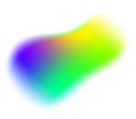 Poster - Gradient shape with blurry texture. Colored mesh fluid element. Liquid soft holographic blob with aura. Glowing iridescent organic spot.