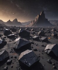 Wall Mural - myriad stars blaze across an obsidian backdrop; boundless expanse , starscape, texture