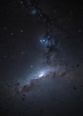 Wall Mural - vast, inky black expanse dotted with myriads of twinkling stars, swirling nebulae visible , glitter,