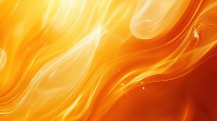 Aufkleber - Abstract vibrant flowing orange and yellow waves with smooth curves and light reflections creating a dynamic energetic background for creative designs