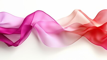 Poster - Long pink and red ribbon with a white background. The ribbon is flowing and has a sense of movement