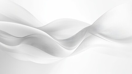 Aufkleber - Abstract white flowing fabric with smooth curves and soft shadows creating a minimalist modern artistic background for design projects