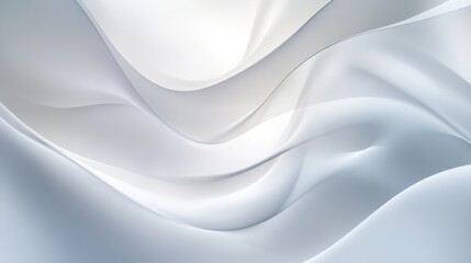 Poster - Smooth abstract background with flowing white silky fabric texture and soft curves, minimalistic design ideal for elegance, luxury, and modern digital art themes