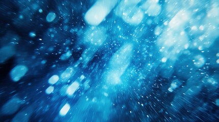 Aufkleber - Dynamic abstract background with vibrant blue bokeh effects and light streaks creating a sense of motion and energy in a high-resolution digital design