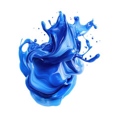 Poster - Vibrant blue paint splash captures dynamic movement and artistry in an abstract form
