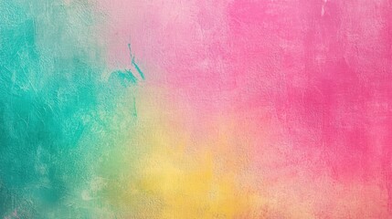 Aufkleber - Abstract watercolor textured background with vibrant pink green yellow and blue blending seamlessly for artistic, creative, and design projects