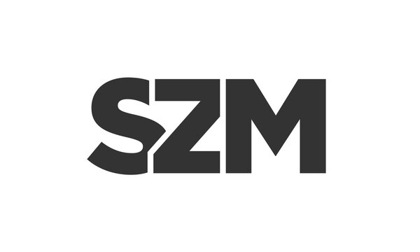 SZM logo design template with strong and modern bold text. Initial based vector logotype featuring simple and minimal typography. Trendy company identity.
